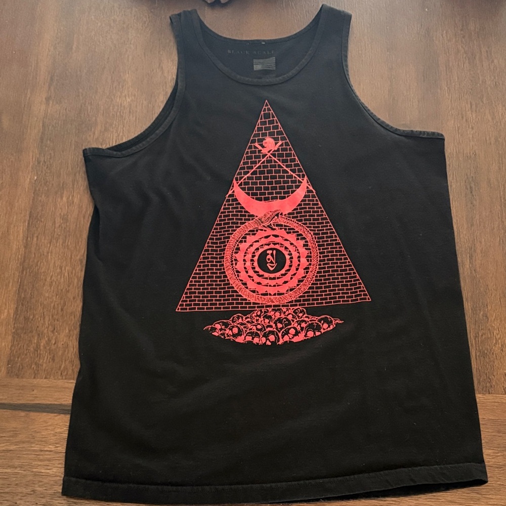 Black Scale Black Cotton Tank XL